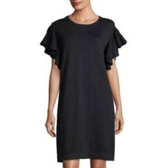 CeCe Black Knit Flutter Sleeve Mini Dress Size Small Women's - Picture 1 of 5